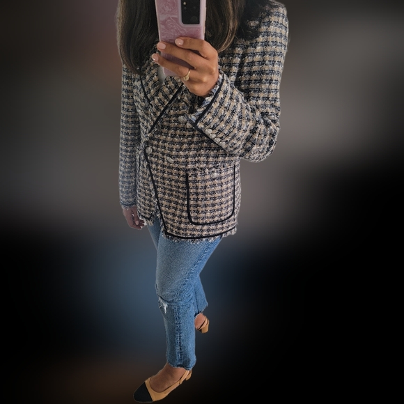 Veronica Beard Theron Houndstooth Blazer Jacket - Picture 9 of 14